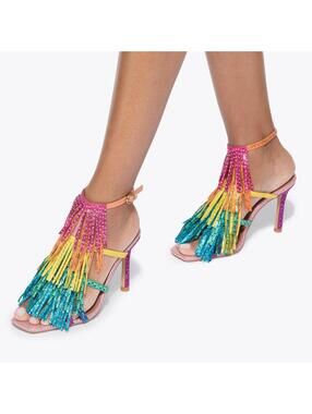 Kurt Geiger Fringe Sandal Multi-Colour Metallic EU37/US6.5